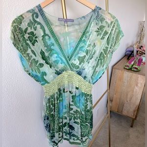 Hale Bob sheer velvet blouse. Size XS.